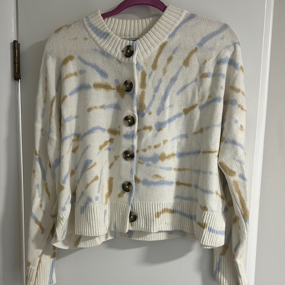 Tie-Dye Button-Up Women's Sweater